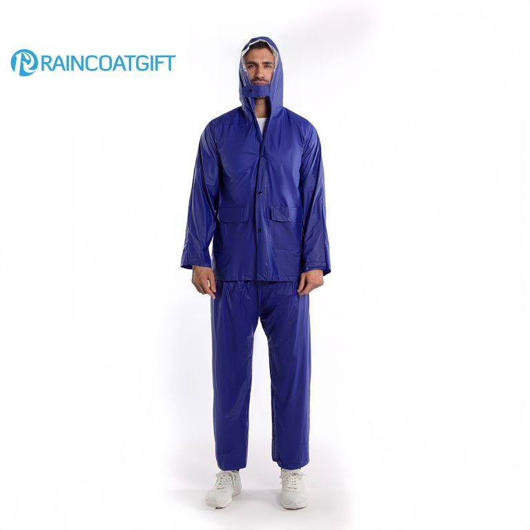 PVC Transparent Overalls Raincoat and Rainpants Set for Outdoor Duty (1)