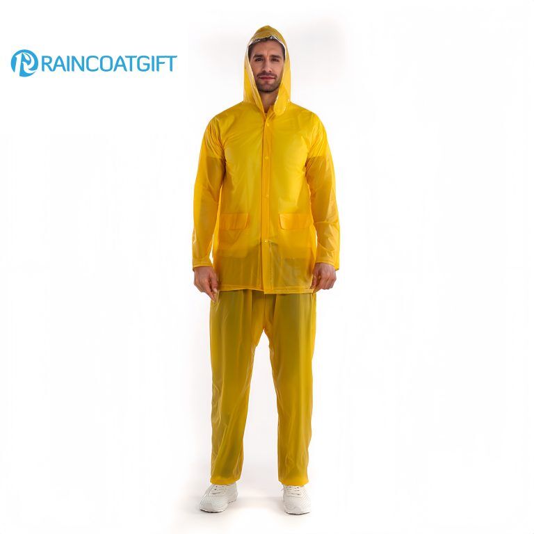 PVC Transparent Overalls Raincoat and Rainpants Set for Outdoor Duty (3)