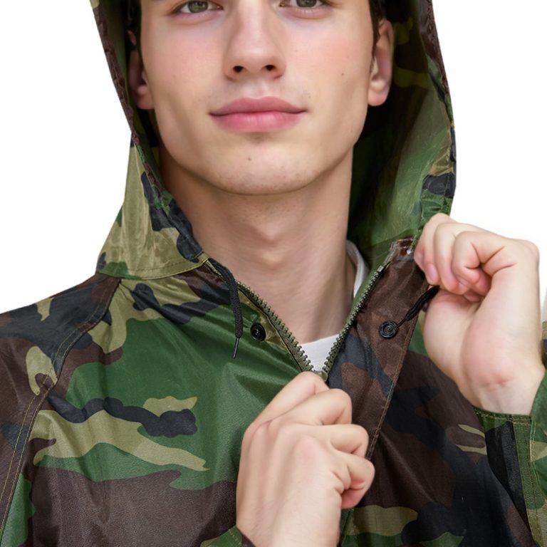 Wholesale of Men's Long Camouflage Raincoats Waterproof Labor Protection Rain Gear (1)
