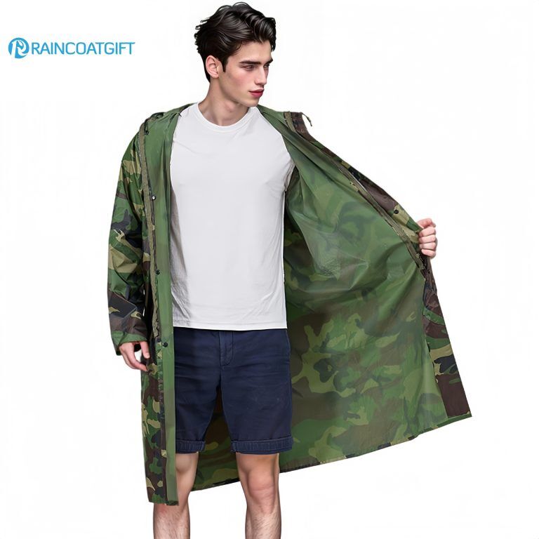 Wholesale of Men's Long Camouflage Raincoats Waterproof Labor Protection Rain Gear (2)